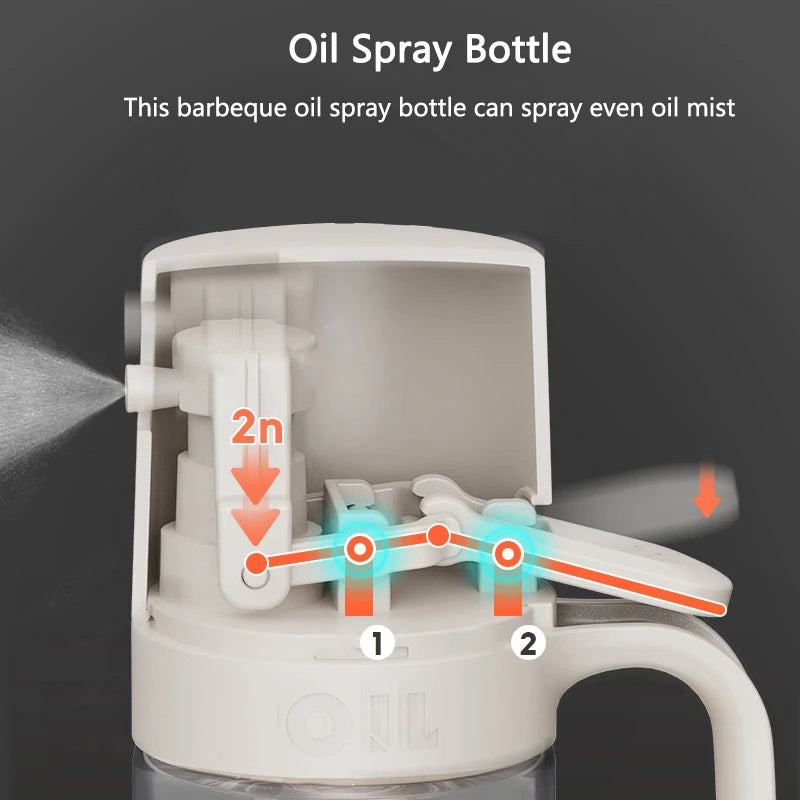 Frasco de spray de óleo 250ml, vidro com alto