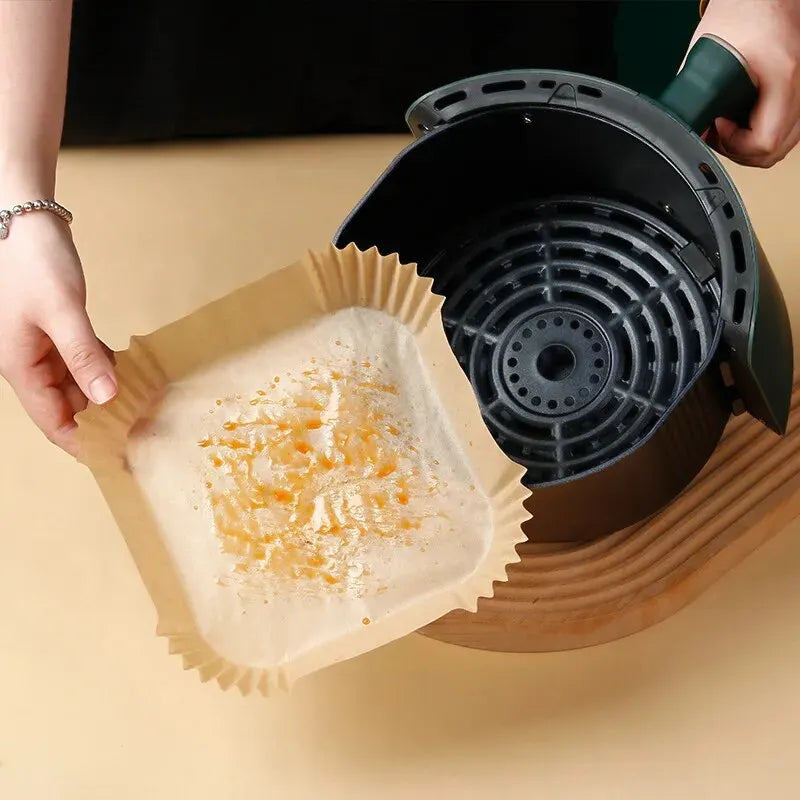 Conjunto de 50 Papéis de Pergaminho Descartáveis para Fritadeira